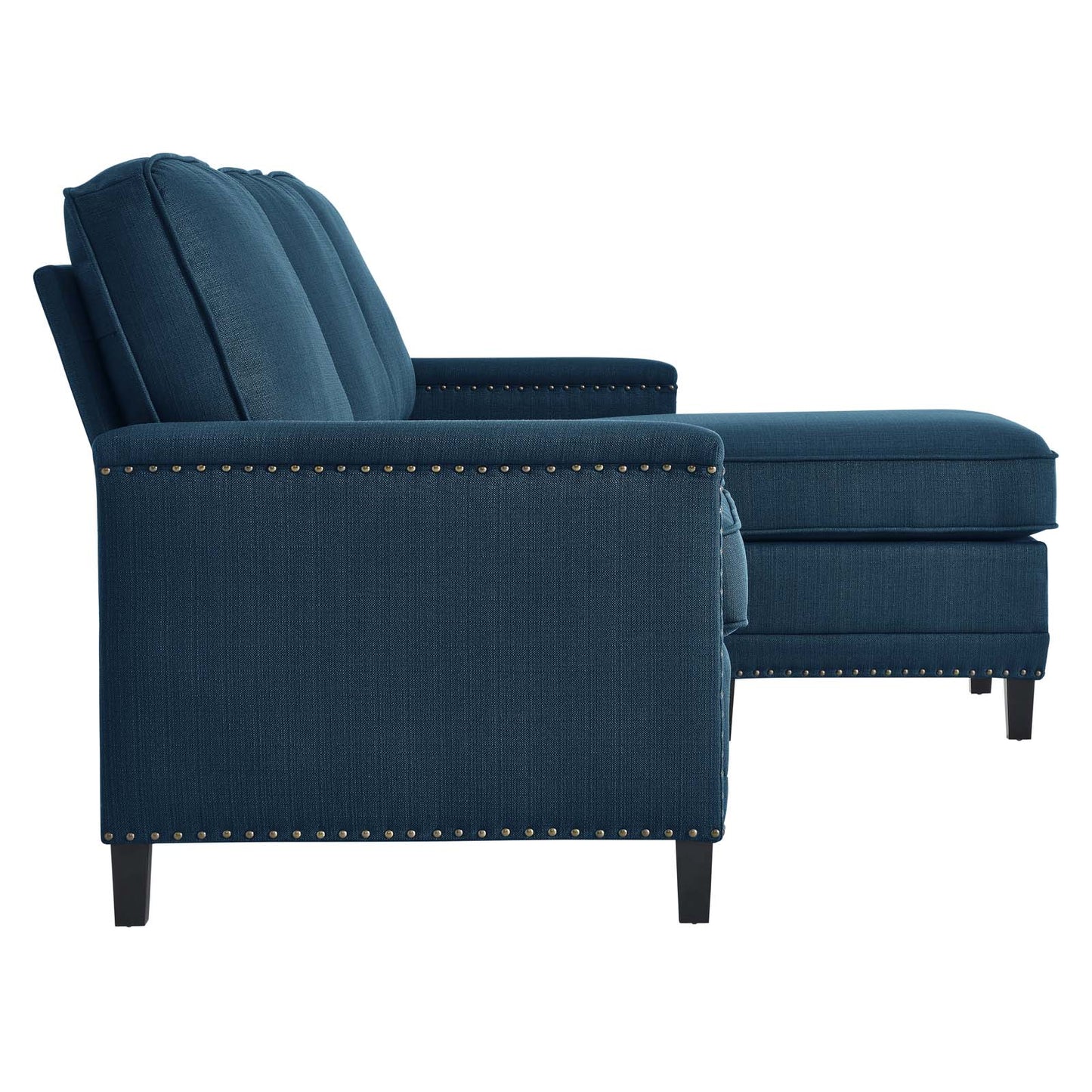 Ashton Upholstered Fabric Sectional Sofa, Fabric, Navy Blue, 20847