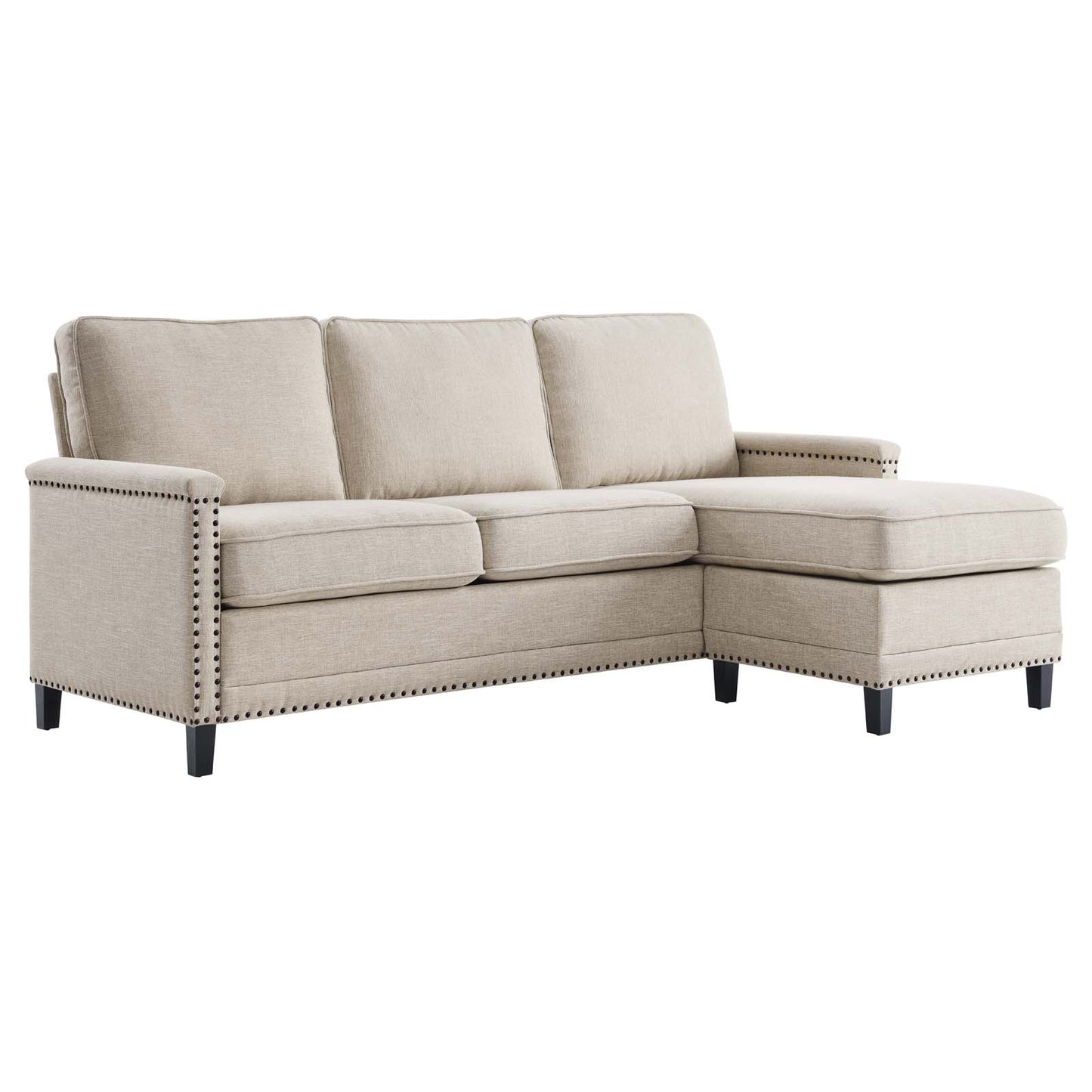 Ashton Upholstered Fabric Sectional Sofa, Fabric, Beige, 20848