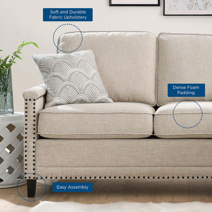 Ashton Upholstered Fabric Sectional Sofa, Fabric, Beige, 20848