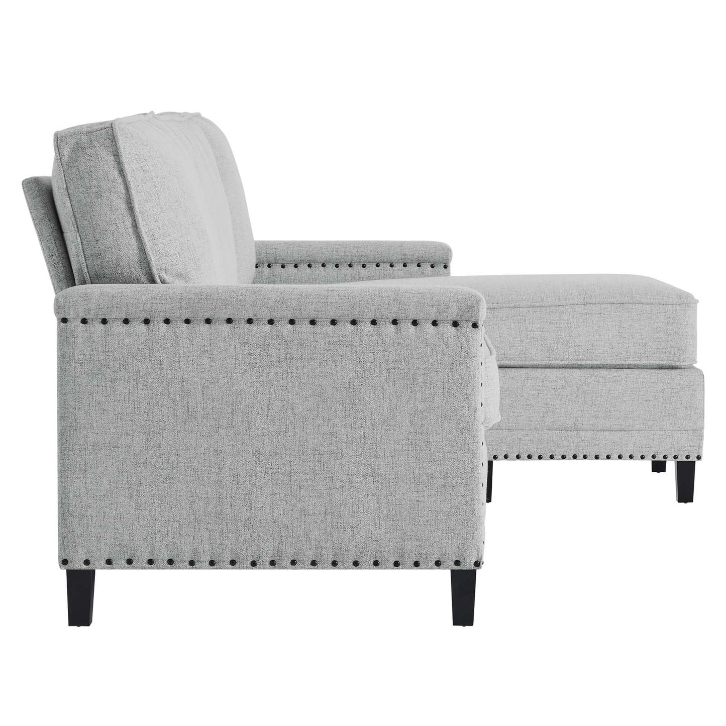 Ashton Upholstered Fabric Sectional Sofa, Fabric, Light Grey Gray, 20850