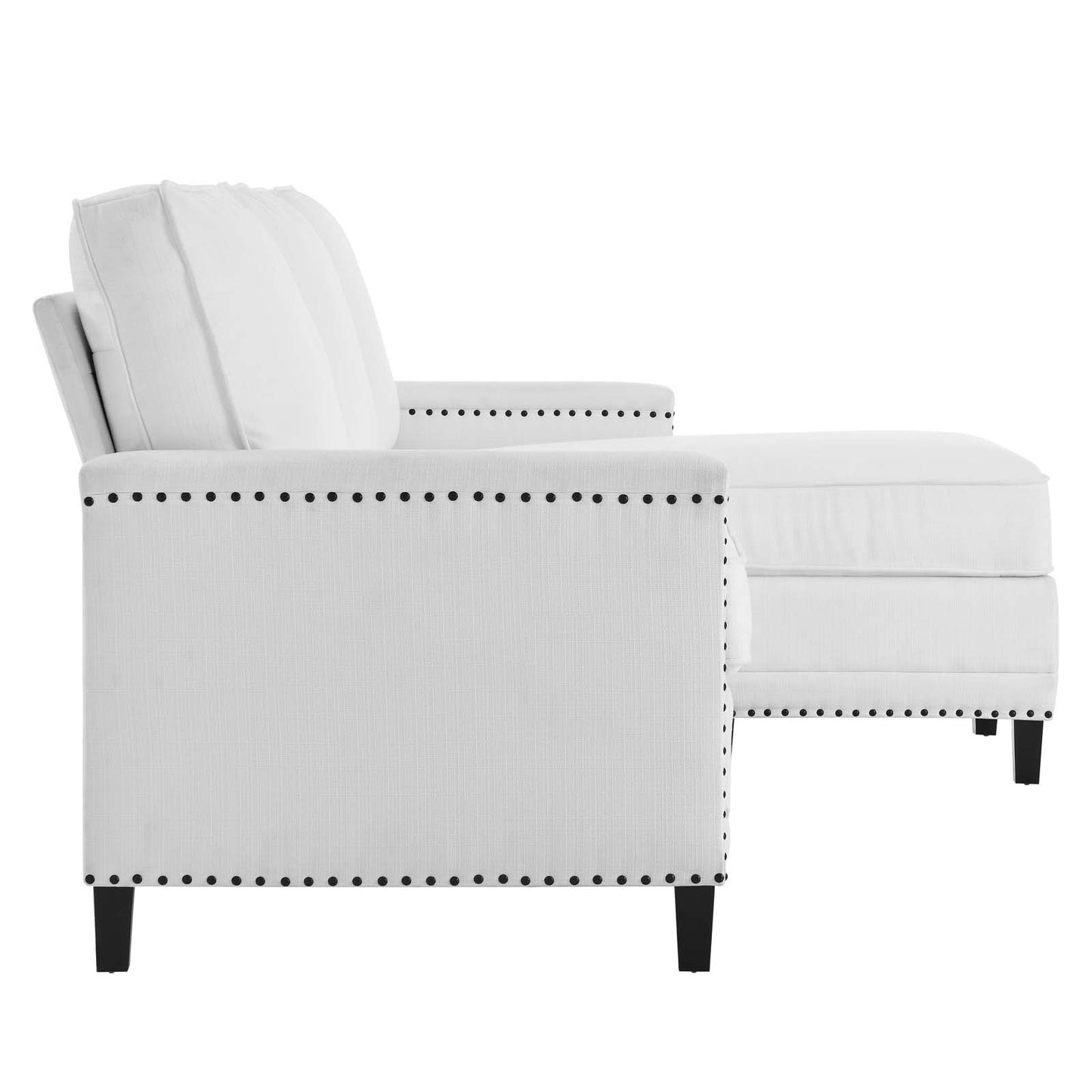 Ashton Upholstered Fabric Sectional Sofa, Fabric, White, 20852