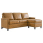 Ashton Vegan Leather Sectional Sofa, Faux Vegan Leather, Tan, 20853