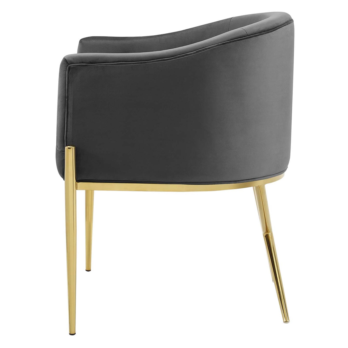 Savour Accent Dining Armchair Performance Velvet Set of 2, Velvet, Metal Steel, Dark Grey Gray, 20854