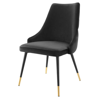 Adorn Dining Side Chair Performance Velvet Set of 2, Velvet, Black, 20859