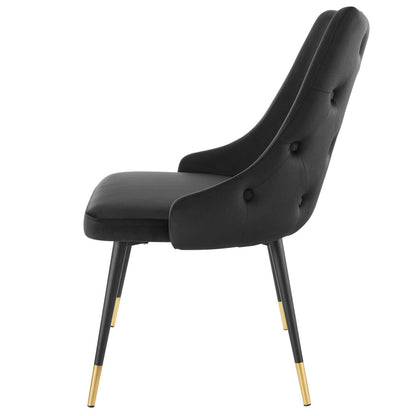 Adorn Dining Side Chair Performance Velvet Set of 2, Velvet, Black, 20859