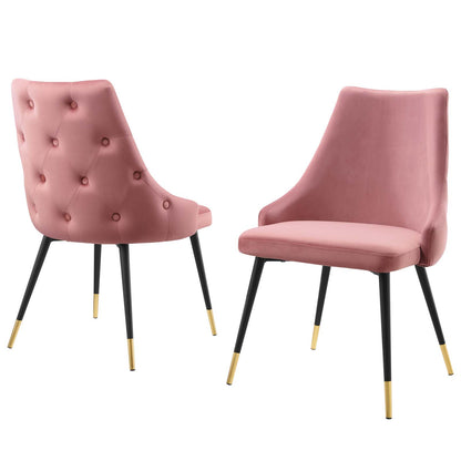 Adorn Dining Side Chair Performance Velvet Set of 2, Velvet, Pink, 20860