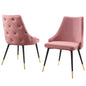 Adorn Dining Side Chair Performance Velvet Set of 2, Velvet, Pink, 20860
