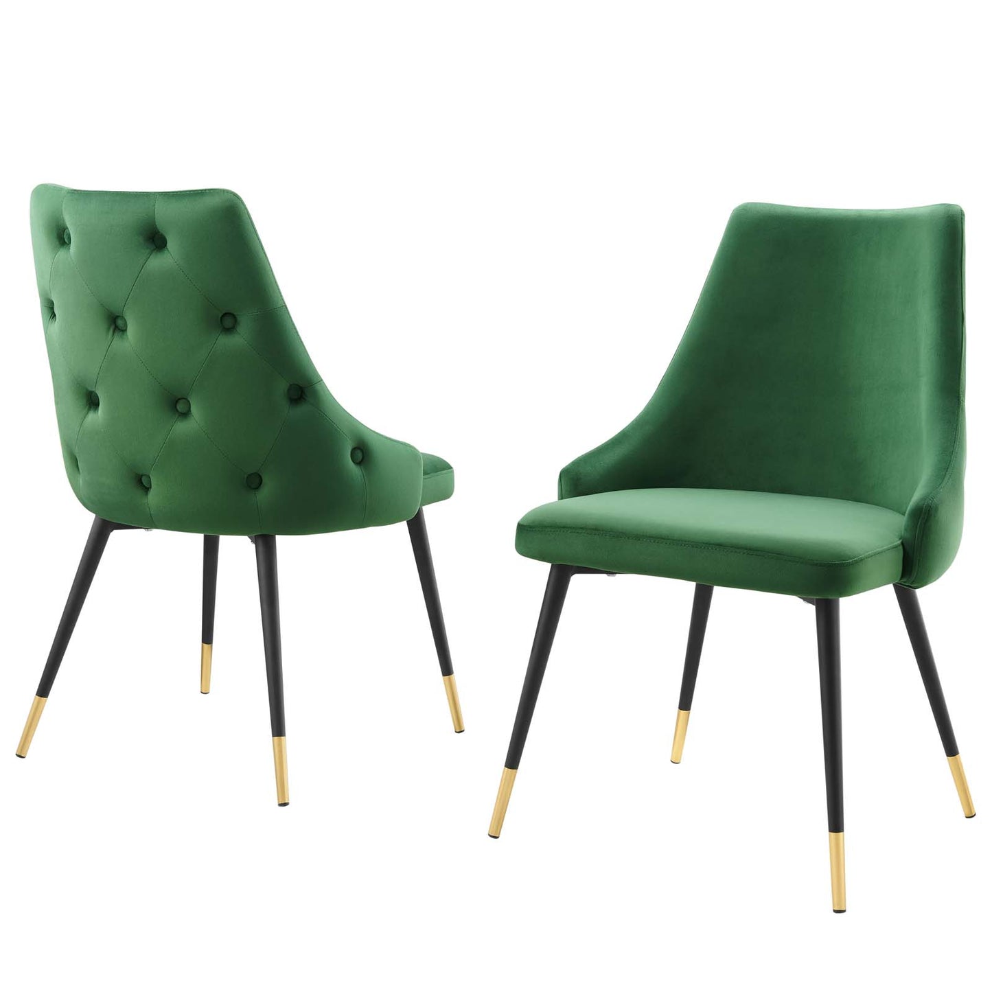 Adorn Dining Side Chair Performance Velvet Set of 2, Velvet, Green, 20861