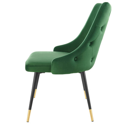 Adorn Dining Side Chair Performance Velvet Set of 2, Velvet, Green, 20861