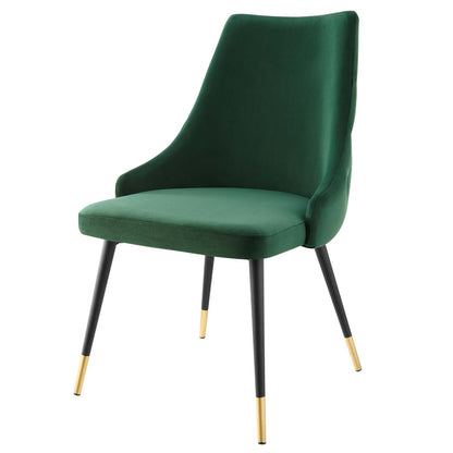 Adorn Dining Side Chair Performance Velvet Set of 2, Velvet, Green, 20862