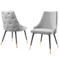 Adorn Dining Side Chair Performance Velvet Set of 2, Velvet, Light Grey Gray, 20864