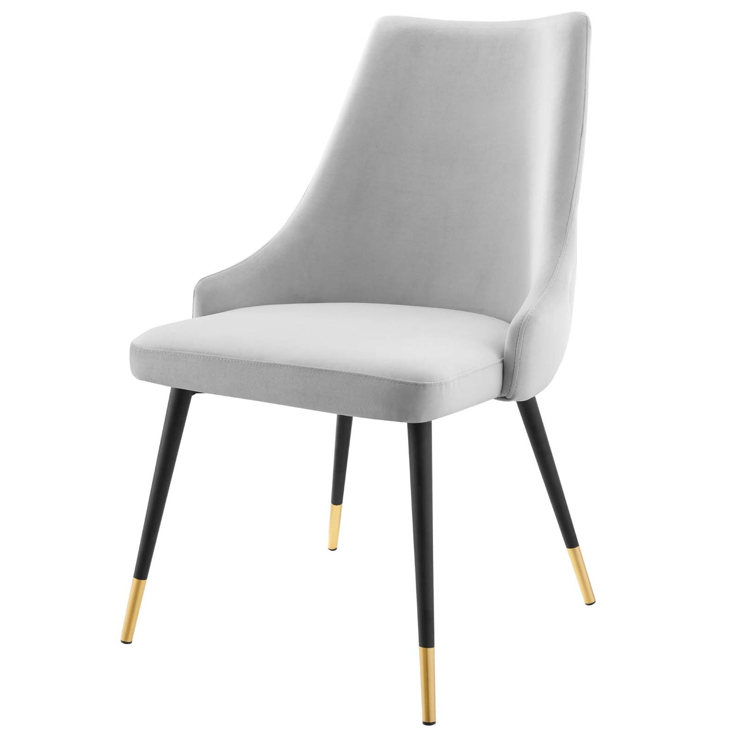 Adorn Dining Side Chair Performance Velvet Set of 2, Velvet, Light Grey Gray, 20864