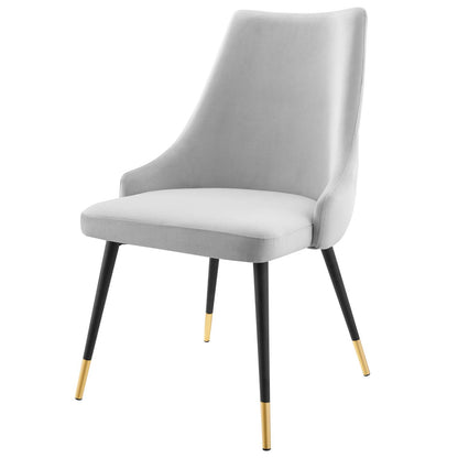 Adorn Dining Side Chair Performance Velvet Set of 2, Velvet, Light Grey Gray, 20864