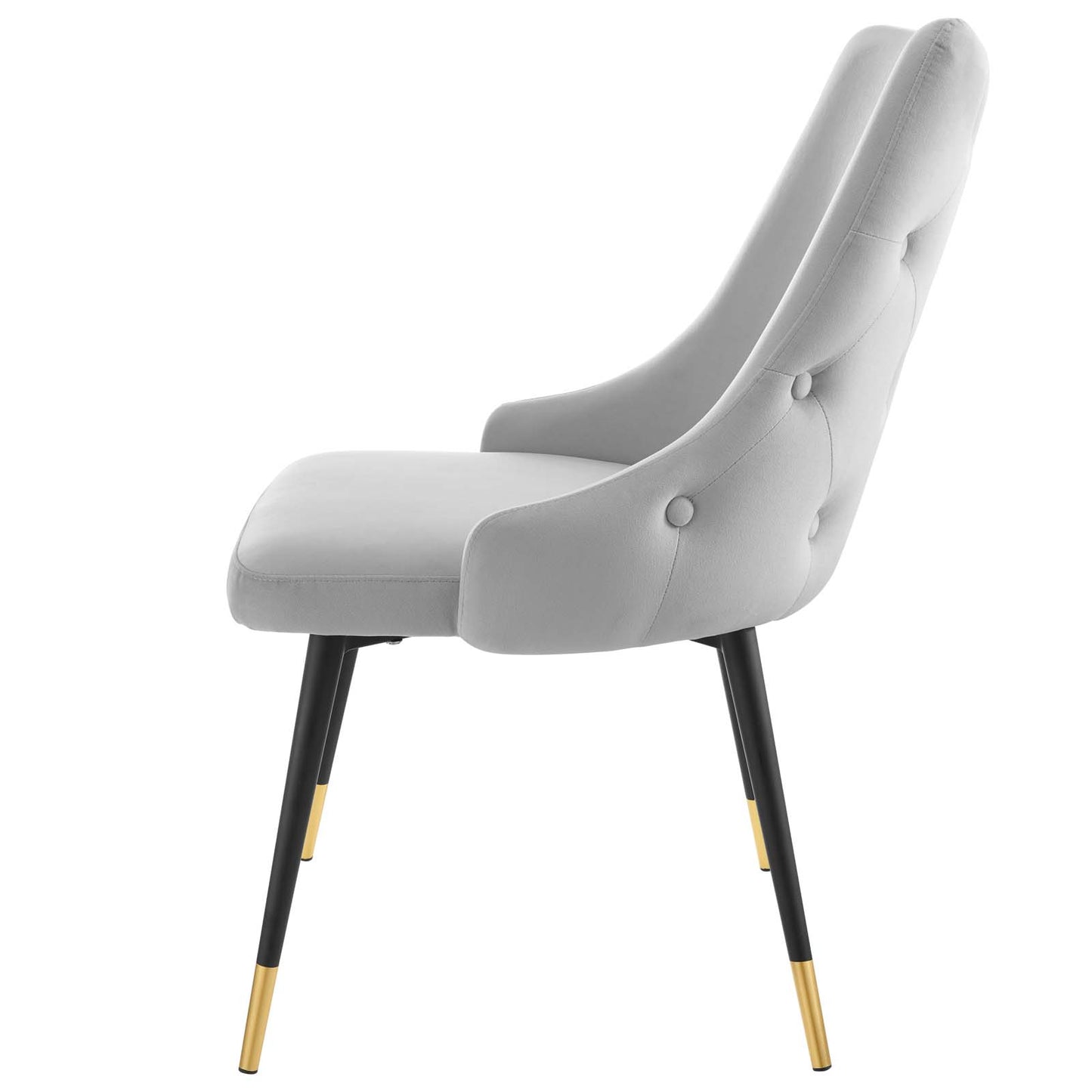 Adorn Dining Side Chair Performance Velvet Set of 2, Velvet, Light Grey Gray, 20864