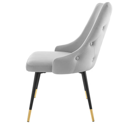 Adorn Dining Side Chair Performance Velvet Set of 2, Velvet, Light Grey Gray, 20864