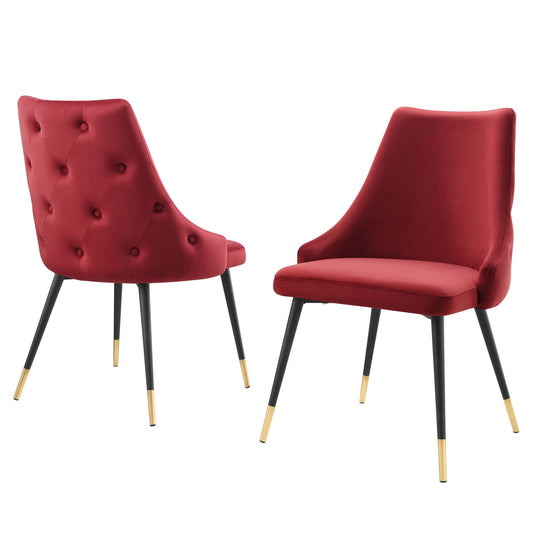 Adorn Dining Side Chair Performance Velvet Set of 2, Velvet, Red, 20865