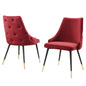 Adorn Dining Side Chair Performance Velvet Set of 2, Velvet, Red, 20865