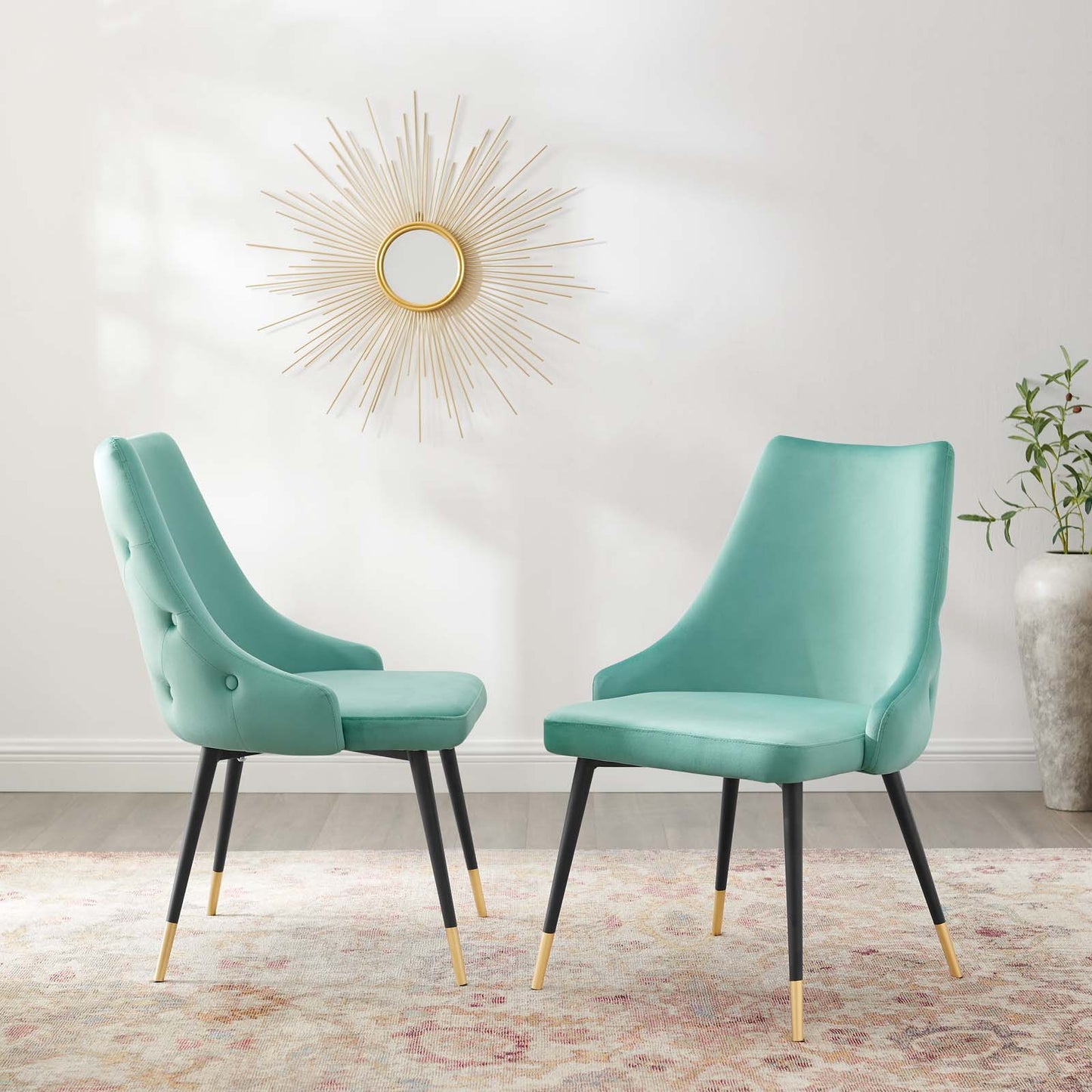 Adorn Dining Side Chair Performance Velvet Set of 2, Velvet, Blue, 20866