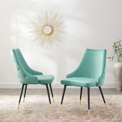 Adorn Dining Side Chair Performance Velvet Set of 2, Velvet, Blue, 20866