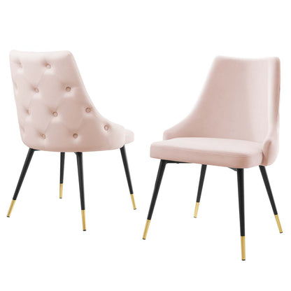 Adorn Dining Side Chair Performance Velvet Set of 2, Velvet, Pink, 20868