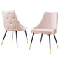 Adorn Dining Side Chair Performance Velvet Set of 2, Velvet, Pink, 20868