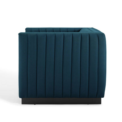 Conjure Tufted Armchair Upholstered Fabric Set of 2, Fabric, Navy Blue, 20871