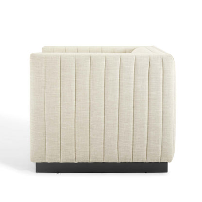 Conjure Tufted Armchair Upholstered Fabric Set of 2, Fabric, Beige, 20872
