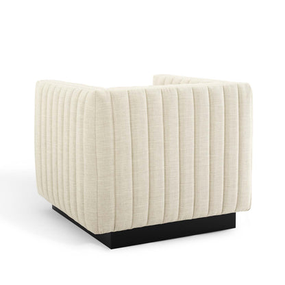 Conjure Tufted Armchair Upholstered Fabric Set of 2, Fabric, Beige, 20872