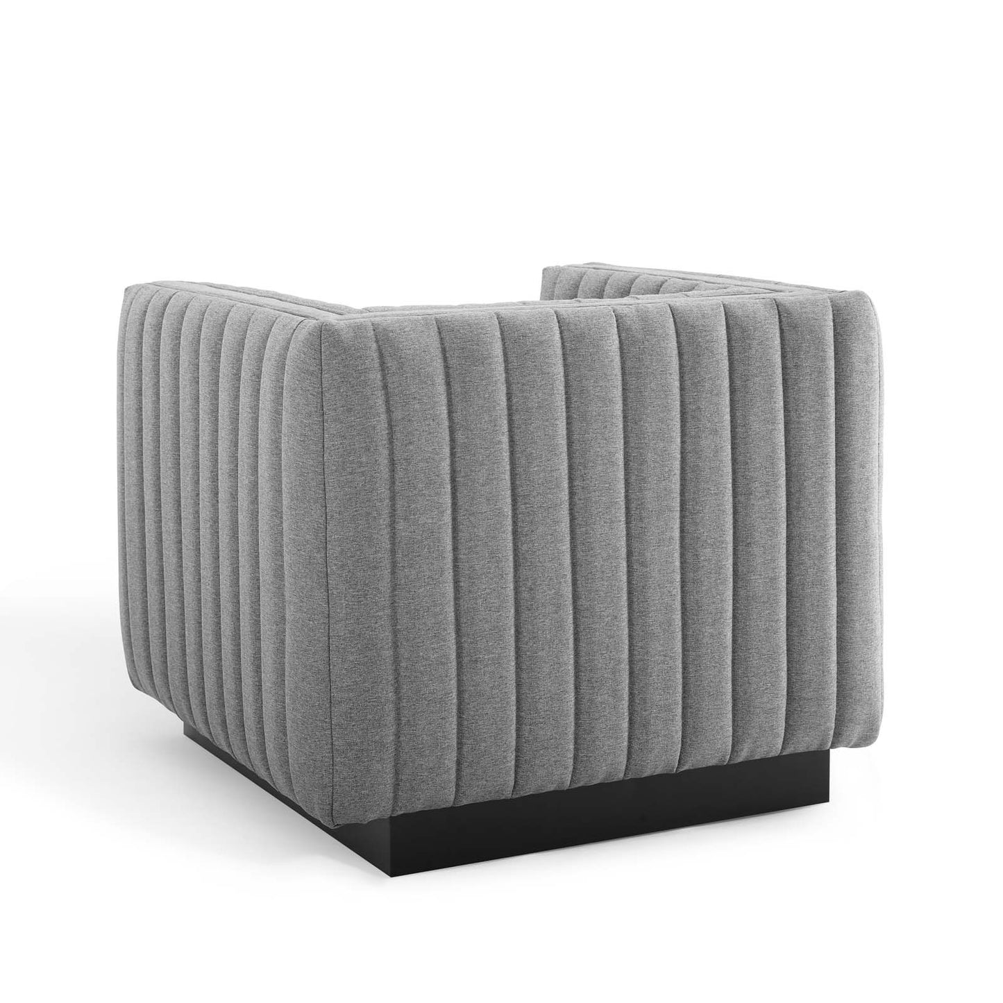 Conjure Tufted Armchair Upholstered Fabric Set of 2, Fabric, Light Grey Gray, 20873