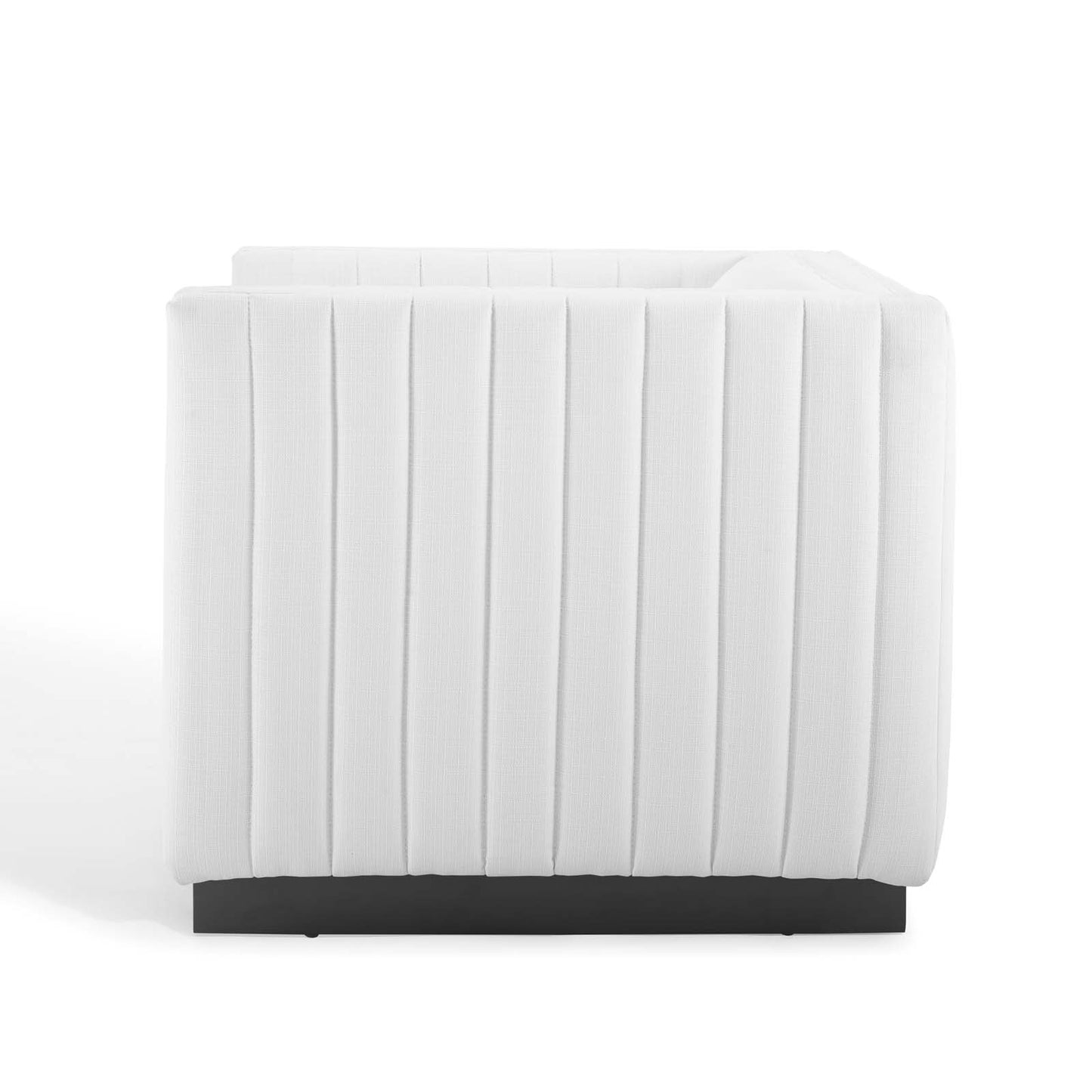 Conjure Tufted Armchair Upholstered Fabric Set of 2, Fabric, White, 20874
