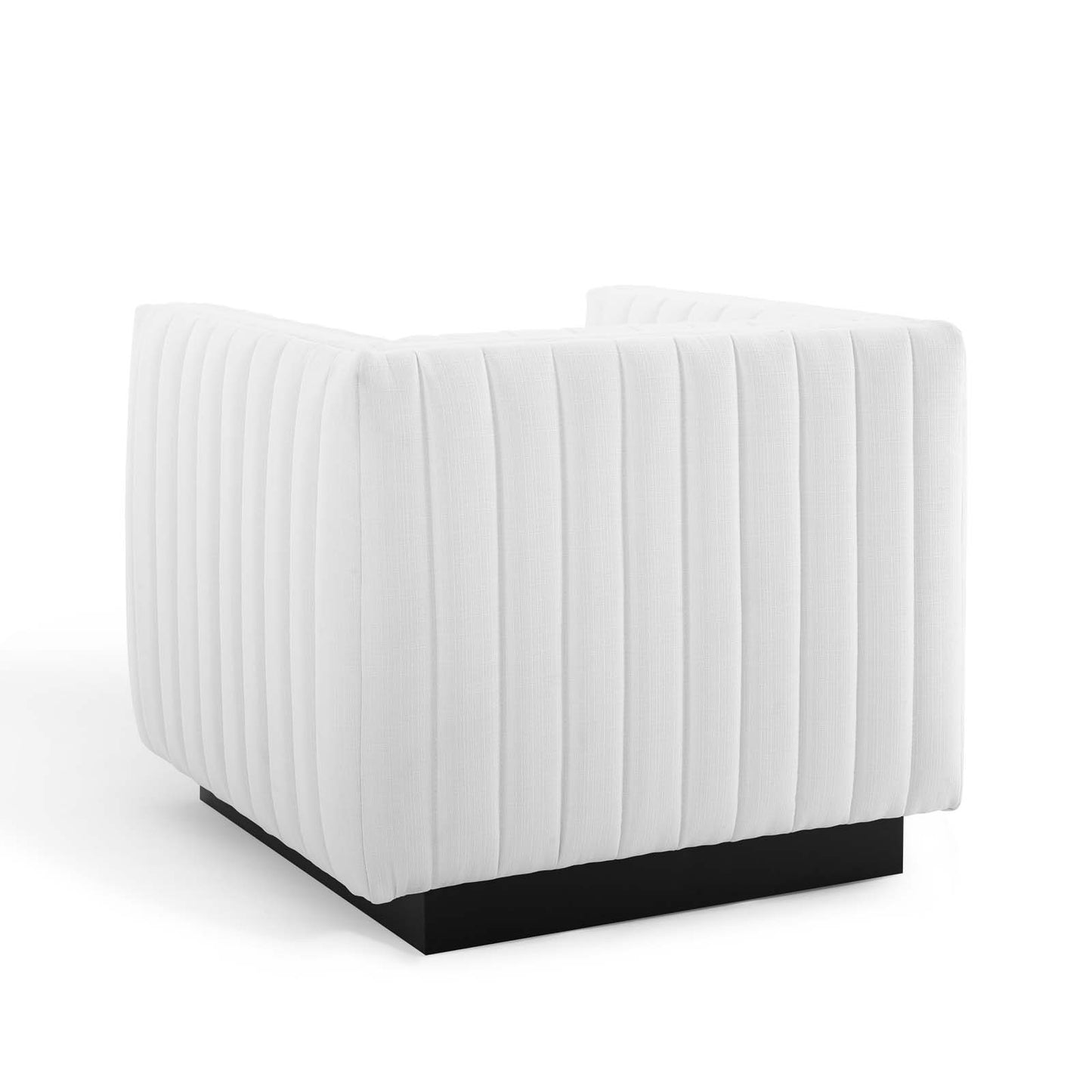 Conjure Tufted Armchair Upholstered Fabric Set of 2, Fabric, White, 20874