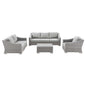 Conway 4-Piece Outdoor Patio Wicker Rattan Furniture Set, Rattan, Wicker, Grey Gray, 23373