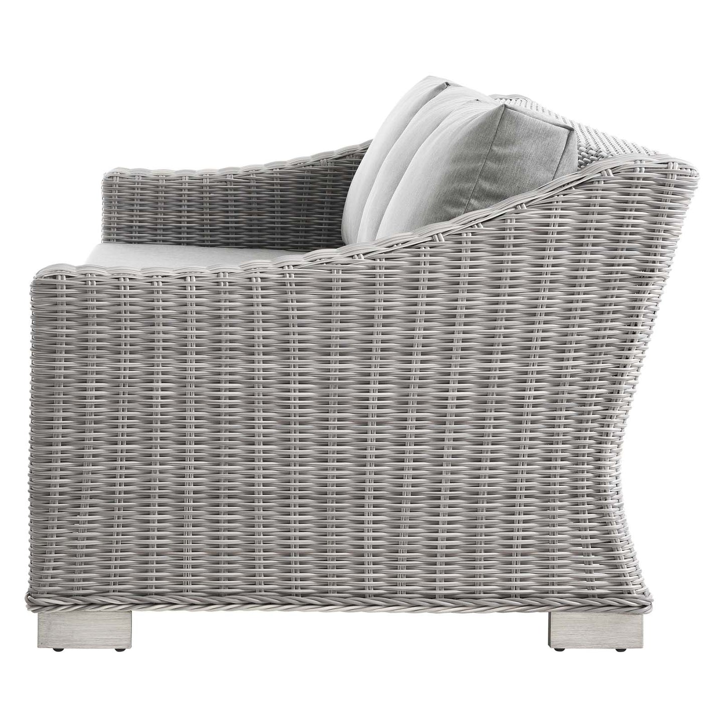 Conway 4-Piece Outdoor Patio Wicker Rattan Furniture Set, Rattan, Wicker, Grey Gray, 23373