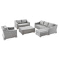 Conway 5-Piece Outdoor Patio Wicker Rattan Furniture Set, Rattan, Wicker, Grey Gray, 23377