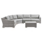 Conway Outdoor Patio Wicker Rattan 5-Piece Sectional Sofa Furniture Set, Rattan, Wicker, Grey Gray, 23381
