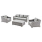 Conway 4-Piece Outdoor Patio Wicker Rattan Furniture Set, Rattan, Wicker, Grey Gray, 23389