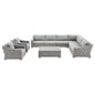 Conway Outdoor Patio Wicker Rattan 9-Piece Sectional Sofa Furniture Set, Rattan, Wicker, Grey Gray, 23393