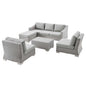 Conway 5-Piece Outdoor Patio Wicker Rattan Furniture Set, Rattan, Wicker, Grey Gray, 23397