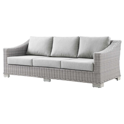 Conway 5-Piece Outdoor Patio Wicker Rattan Furniture Set, Rattan, Wicker, Grey Gray, 23397
