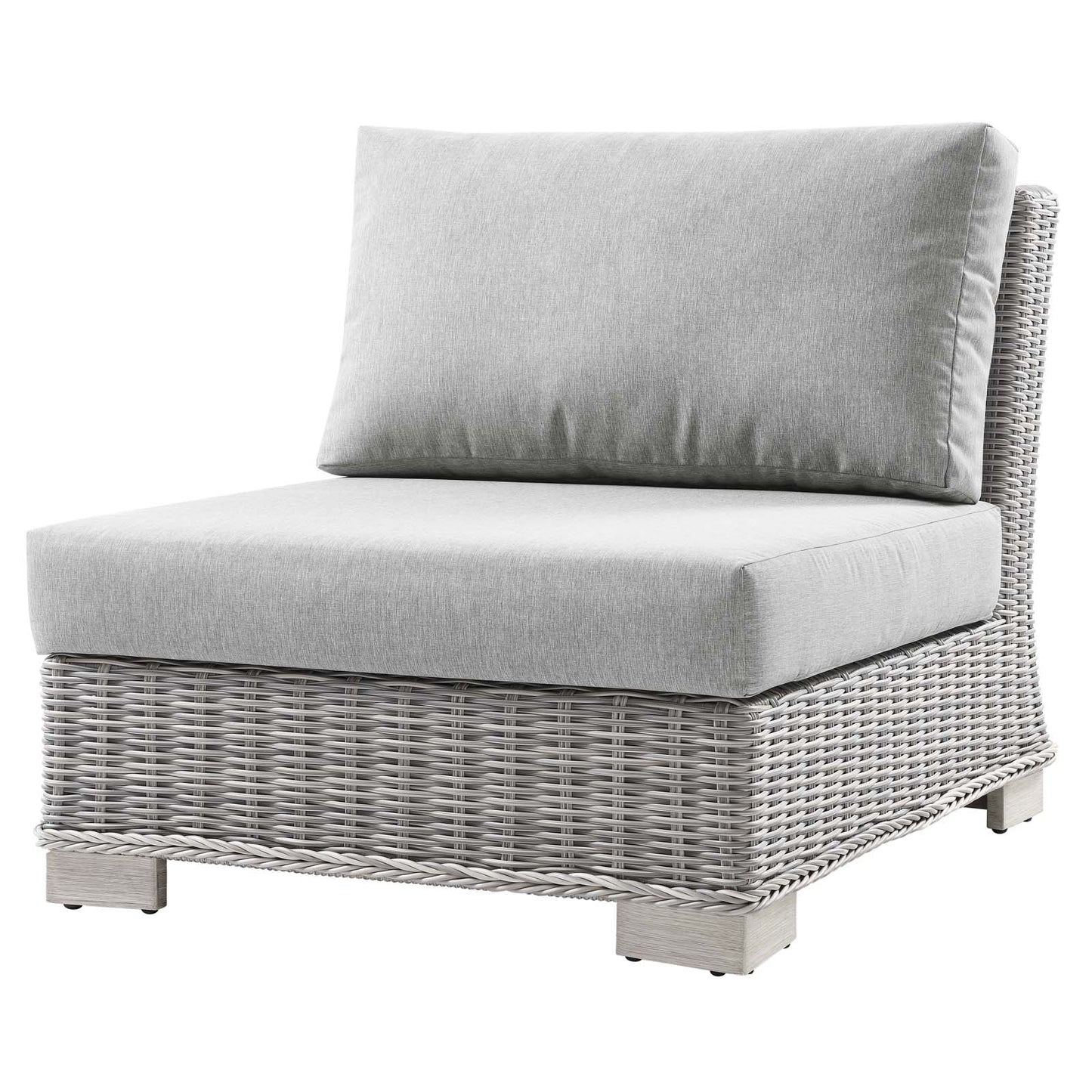 Conway Outdoor Patio Wicker Rattan 6-Piece Sectional Sofa Furniture Set, Rattan, Wicker, Grey Gray, 23405