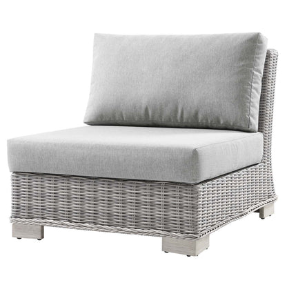 Conway Outdoor Patio Wicker Rattan 6-Piece Sectional Sofa Furniture Set, Rattan, Wicker, Grey Gray, 23405