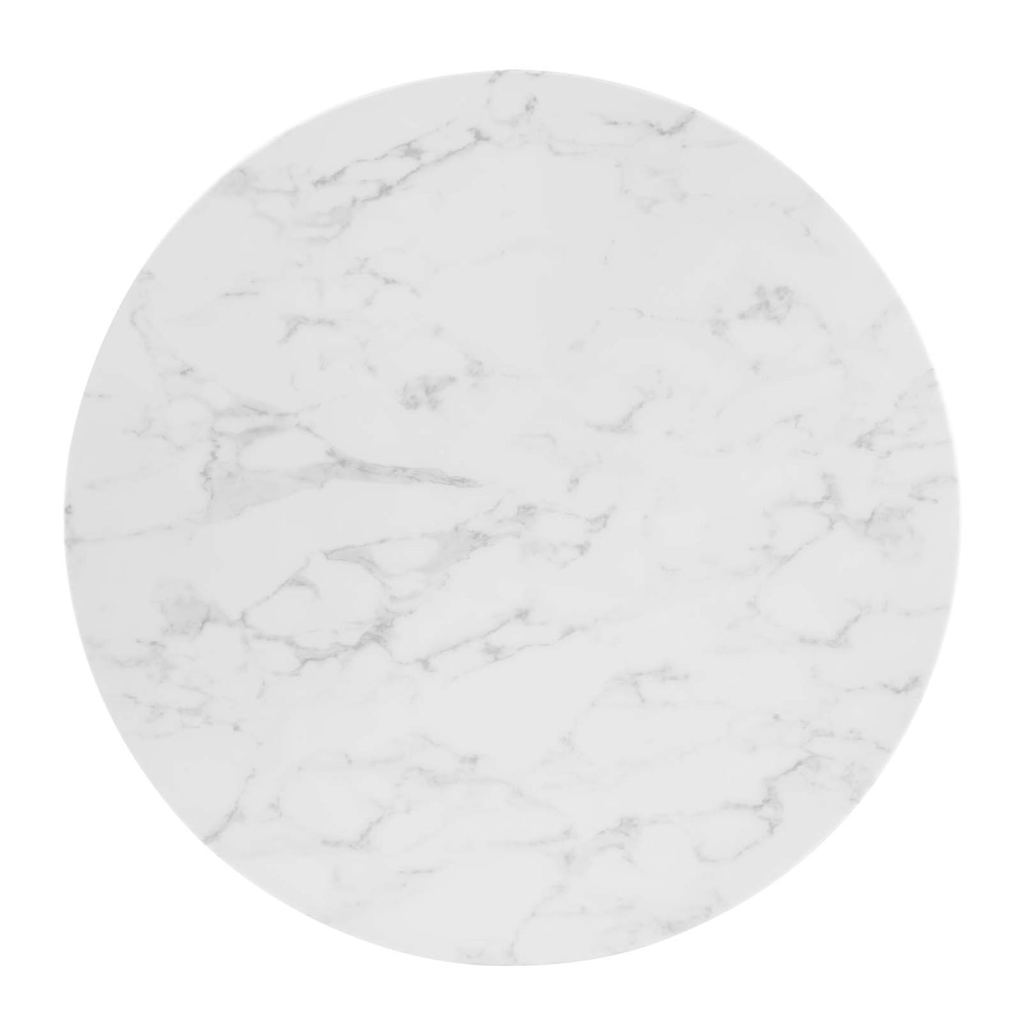Zinque 36" Artificial Marble Dining Table, Artificial Marble, Metal Steel, Gold White, 20881