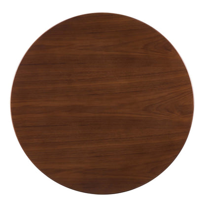 Zinque 36" Dining Table, Wood, Metal Steel, Gold Brown Brown Walnut, 20882