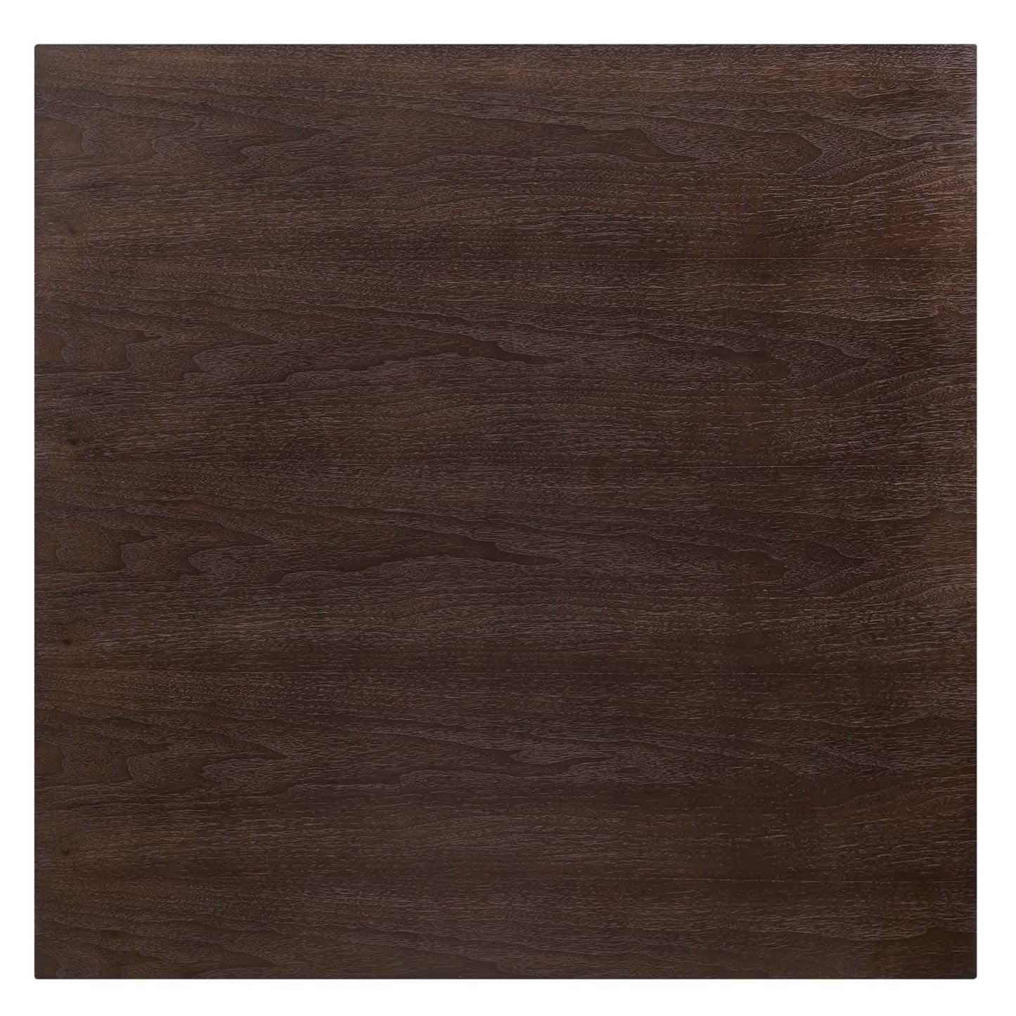 Zinque 36" Square Dining Table, Wood, Metal Steel, Gold Dark Brown Brown Walnut, 20886
