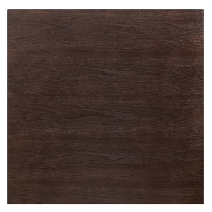 Zinque 36" Square Dining Table, Wood, Metal Steel, Gold Dark Brown Brown Walnut, 20886