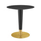 Zinque 28" Artificial Marble Dining Table, Artificial Marble, Metal Steel, Gold Black, 20890