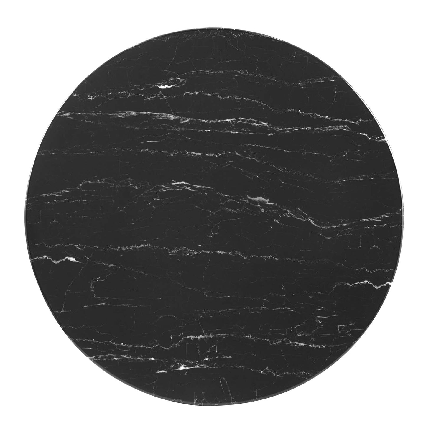 Zinque 36" Artificial Marble Dining Table, Artificial Marble, Metal Steel, Gold Black, 20891