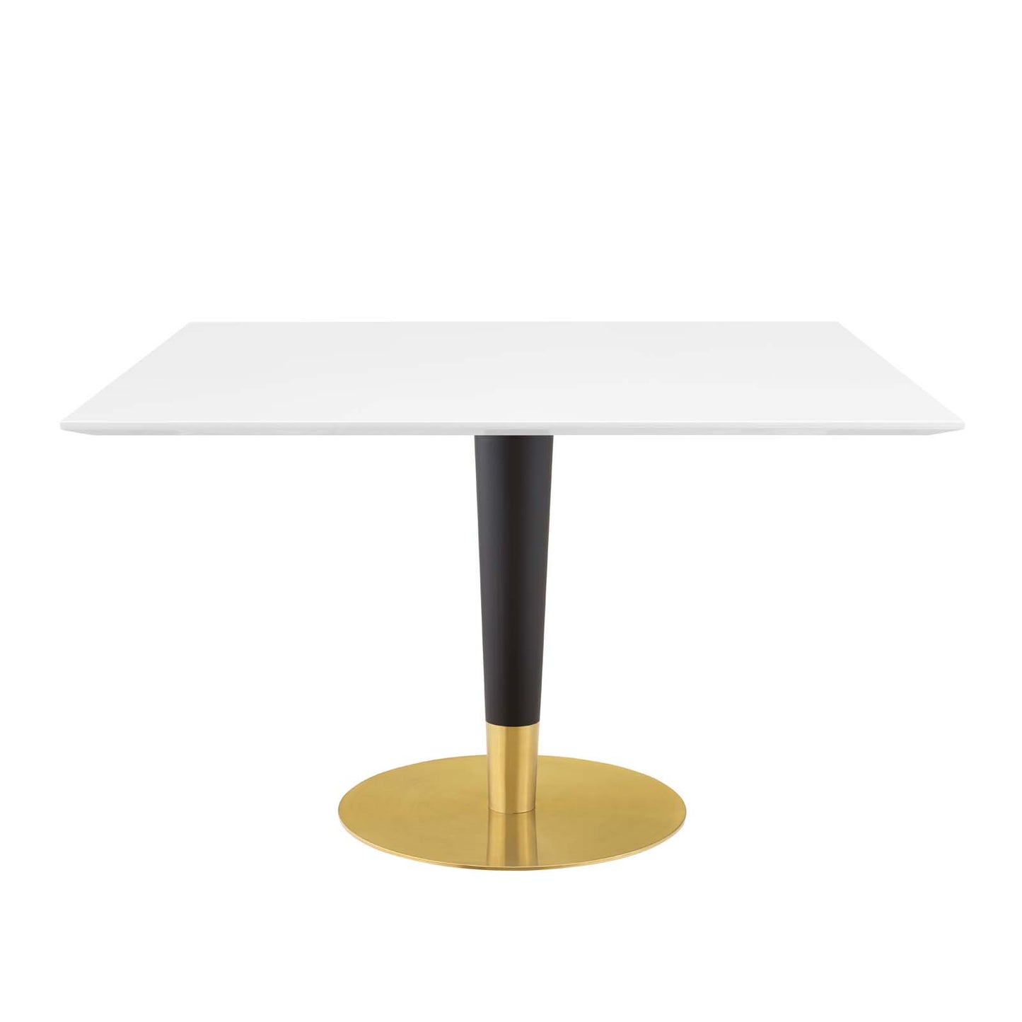 Zinque 47" Square Dining Table, Wood, Metal Steel, Gold White, 20896