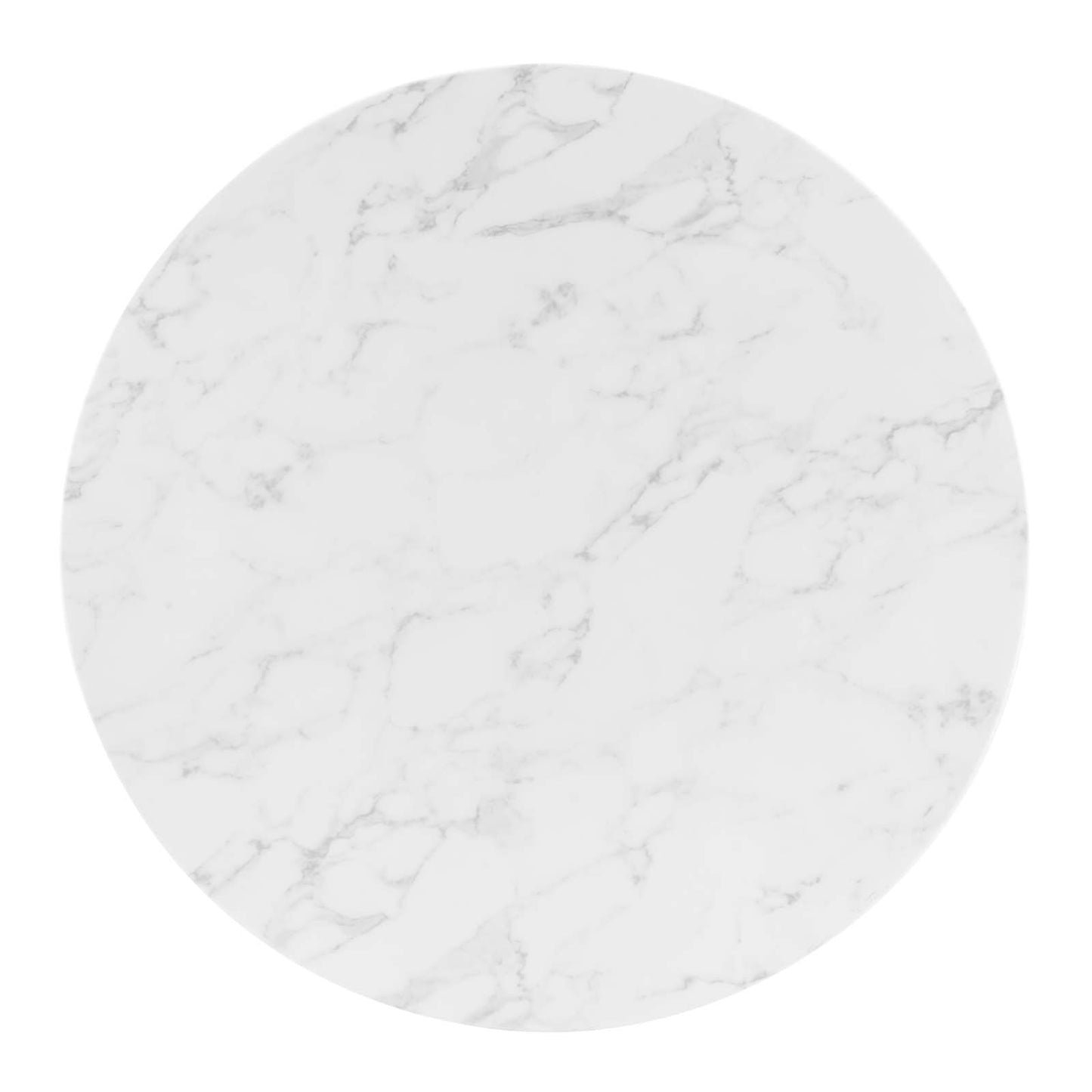 Zinque 40" Artificial Marble Dining Table, Artificial Marble, Metal Steel, Gold White, 20897