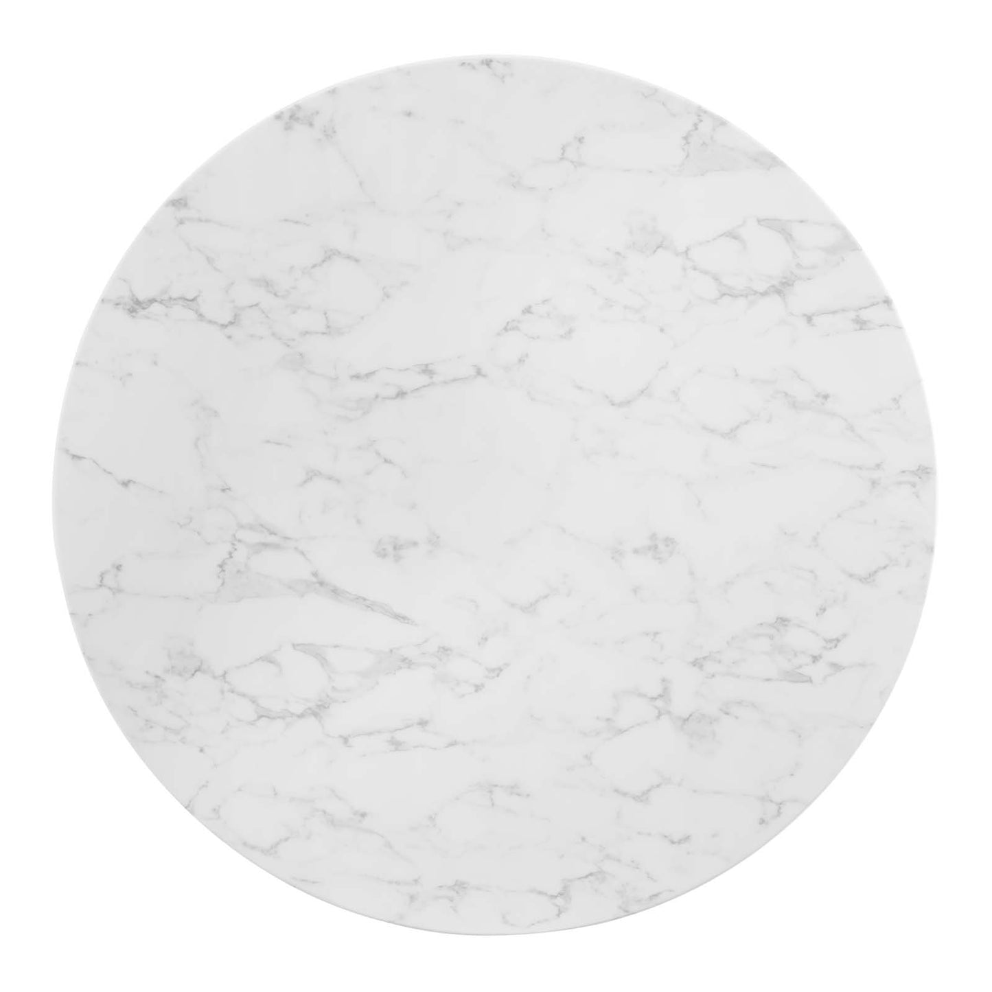 Zinque 47" Artificial Marble Dining Table, Artificial Marble, Metal Steel, Gold White, 20898